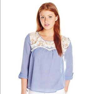 Jolt blue linen blouse